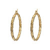 Picture of 304 Stainless Steel Hoop Earrings Gold Plated & Silver Tone Oval Spiral Twisted 4.3cm x 2.9cm, Post/ Wire Size: (17 gauge), 1 Pair