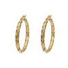 Picture of 304 Stainless Steel Hoop Earrings Gold Plated & Silver Tone Oval Spiral Twisted 4.3cm x 2.9cm, Post/ Wire Size: (17 gauge), 1 Pair