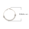 Picture of 304 Stainless Steel Hoop Earrings Silver Tone Round Hollow 4.9cm x 4.8cm, Post/ Wire Size: (17 gauge), 1 Pair