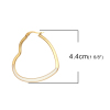 Picture of 304 Stainless Steel Hoop Earrings Gold Plated White Heart Enamel 4.4cm x 4cm, Post/ Wire Size: (17 gauge), 1 Pair
