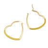 Picture of 304 Stainless Steel Hoop Earrings Gold Plated White Heart Enamel 4.4cm x 4cm, Post/ Wire Size: (17 gauge), 1 Pair