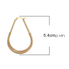 Picture of 304 Stainless Steel Hoop Earrings Gold Plated Drop 5.4cm x 3.7cm, Post/ Wire Size: (17 gauge), 1 Pair