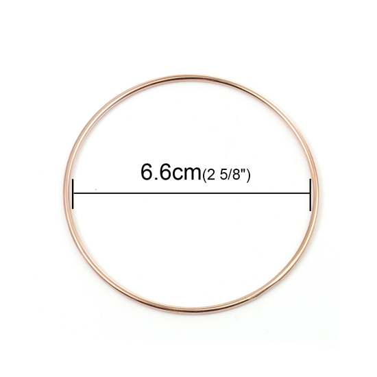 304ステンレス鋼 重ね付け バングル 混合 円形 23cm - 22cm 長さ、 1 セット ( 7 個/セット) の画像