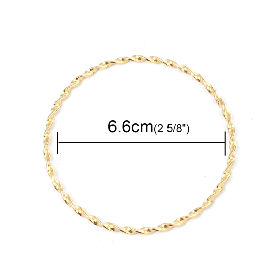 Image de Bracelets Empilage en 304 Acier Inoxydable Couleur Mixte Rond Spiral 23cm - 22cm long, 1 Kit （ 7 Pcs/Kit)