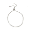 Picture of 304 Stainless Steel Adjustable Slider/ Slide Bolo Bracelets Silver Tone Clear Rhinestone 25cm(9 7/8") long, 1 Piece