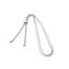 Picture of 304 Stainless Steel Adjustable Slider/ Slide Bolo Bracelets Silver Tone Clear Rhinestone 25cm(9 7/8") long, 1 Piece
