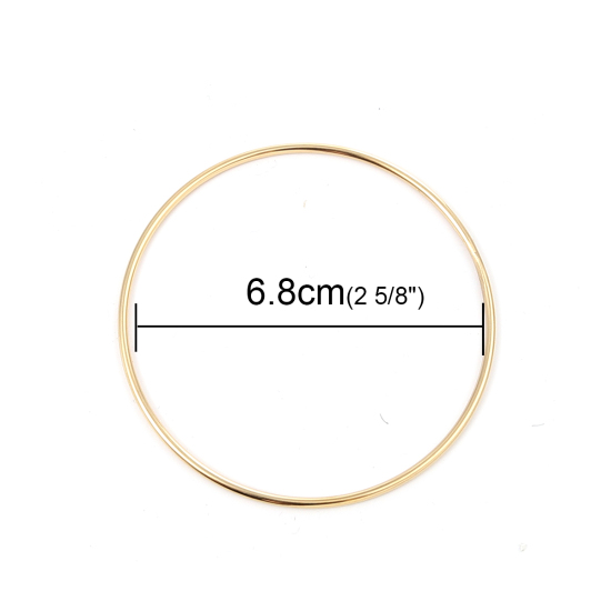 Immagine di 304 Acciaio Inossidabile Impilabile Braccialetto Oro Placcato Tondo 23cm - 22cm Lunghezza, 1 Serie ( 7 Pz/Serie)