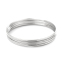 Imagen de 304 Acero Inoxidable Stacking Brazalete Tono de Plata Ronda 23cm - 22cm longitud, 1 Juego ( 7 Unidades/Juego)