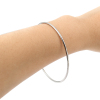 Picture of 304 Stainless Steel Stacking Bangles Bracelets Silver Tone Round 23cm(9") long - 22cm(8 5/8") long, 1 Set ( 7 PCs/Set)