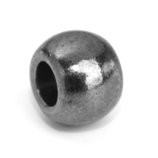 Picture of Zinc Based Alloy Spacer Beads Drum Gunmetal 10mm x 7mm, Hole: Approx 4.4mm, 30 PCs