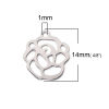 Picture of 304 Stainless Steel Chain Tail Extender Charms Irregular Silver Tone 14mm x 12mm, 10 PCs
