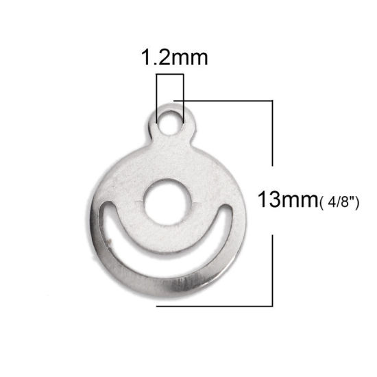 Picture of 304 Stainless Steel Chain Tail Extender Charms Irregular Silver Tone 14mm x 12mm, 10 PCs