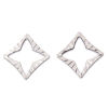 Picture of 304 Stainless Steel Chain Tail Extender Charms Irregular Silver Tone 14mm x 12mm, 10 PCs