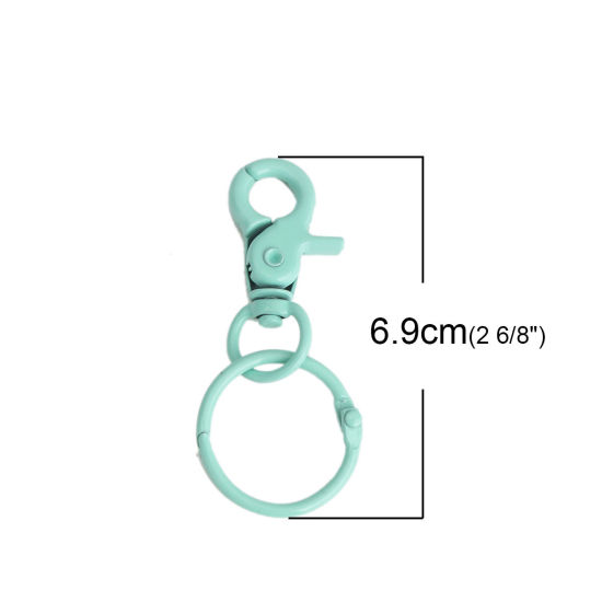 Bild von Zinklegierung Schlüsselkette & Schlüsselring Blau 6.9cm x 3.1cm, 3 Stück