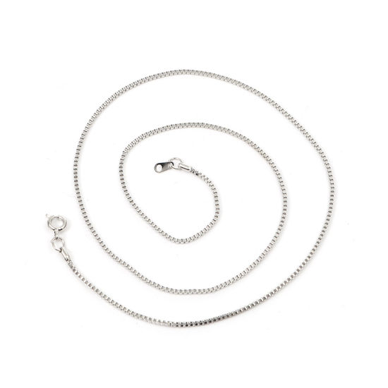 Picture of 1 Set Copper Necklace Silver Tone 51.5cm(20 2/8") long