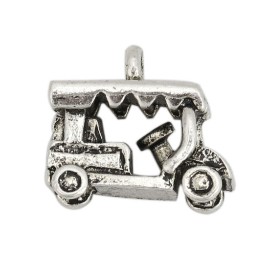 Immagine di Lega di Zinco 3D Charms Carrello da golf Argento Antico 16mm x 14mm , 10 Pz