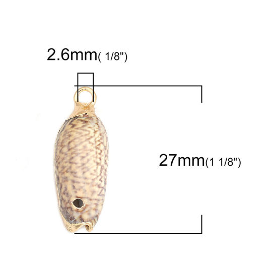 Bild von Muschel Charms Strandschnecke Weiß 27mm x 11mm, 3 Stück