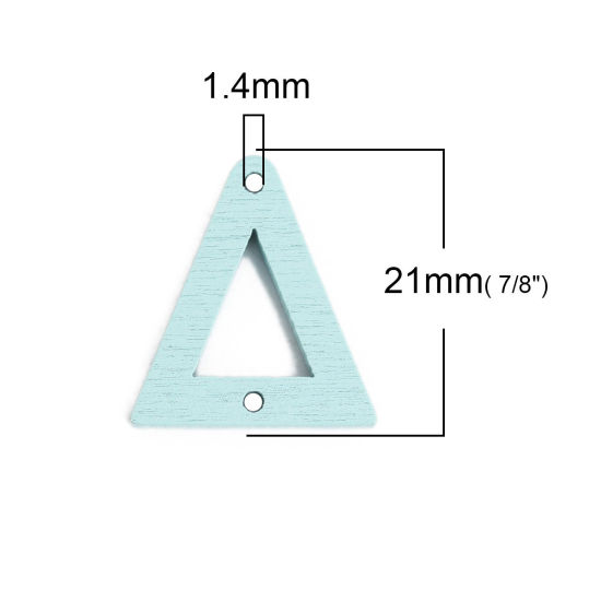 Bild von Natürliches Holz Verbinder Dreieck Blau Hohl, 21mm x 19mm, 50 Stück