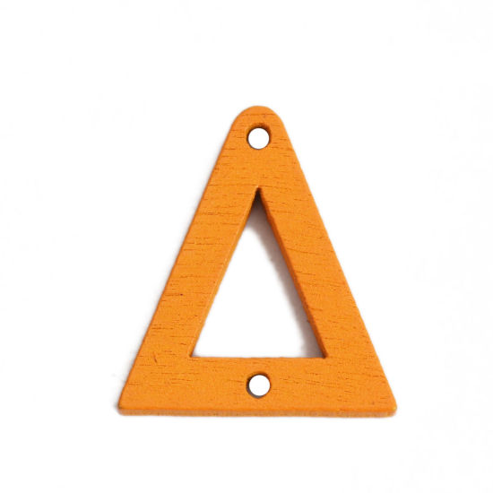 Bild von Natürliches Holz Verbinder Dreieck Orange Hohl, 21mm x 19mm, 50 Stück