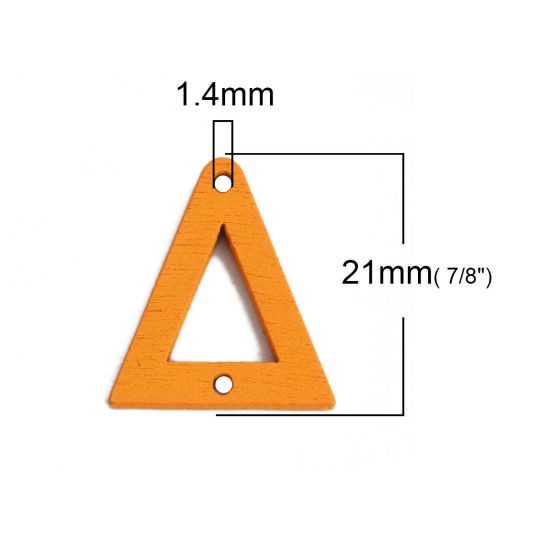 Bild von Natürliches Holz Verbinder Dreieck Orange Hohl, 21mm x 19mm, 50 Stück