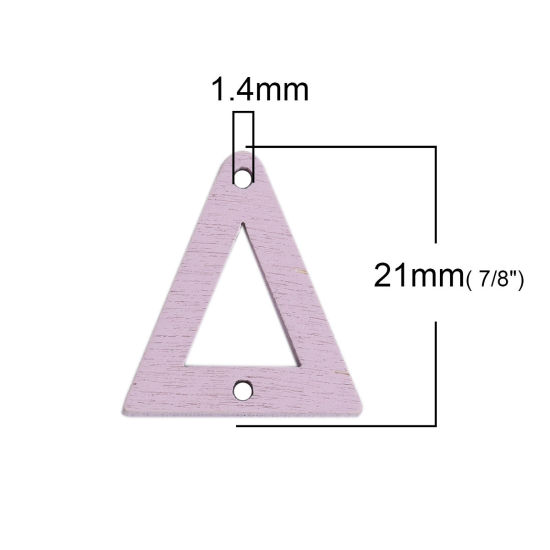 Bild von Natürliches Holz Verbinder Dreieck Lila Hohl, 21mm x 19mm, 50 Stück