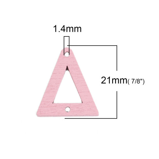 Bild von Natürliches Holz Verbinder Dreieck Rosa Hohl, 21mm x 19mm, 50 Stück