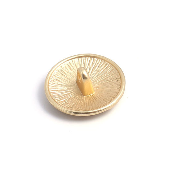 亜鉛合金 メタル 金属製 裏穴ボタン 単穴 円形 金メッキゴールド 彫刻柄 17mm 直径、 5 個 の画像