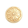 Picture of Zinc Based Alloy Metal Sewing Shank Buttons Single Hole Round Matt Real Gold Plated Carved Pattern 12mm Dia., 10 PCs