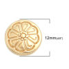 Picture of Zinc Based Alloy Metal Sewing Shank Buttons Single Hole Round Matt Real Gold Plated Carved Pattern 12mm Dia., 10 PCs