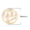 Picture of Zinc Based Alloy Metal Sewing Shank Buttons Single Hole Round Matt Real Gold Plated 16mm Dia., 5 PCs