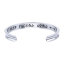 Picture of Titanium Steel Open Cuff Bangles Bracelets Round Silver Plated 16cm(6 2/8") long, 1 Piece