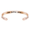 Picture of Titanium Steel Open Cuff Bangles Bracelets Round Gold Plated 15.5cm(6 1/8") long, 1 Piece