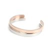 Picture of Titanium Steel Open Cuff Bangles Bracelets Round Gold Plated 15.5cm(6 1/8") long, 1 Piece
