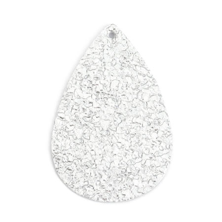 PU Ciondoli Goccia Argento 5.6cm x 3.7cm, 10 Pz