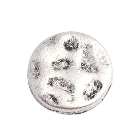Zamak Shank Botón Agujero Solo Ronda Plata Antigua lleno 12mm Dia, 10 Unidades