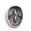 Picture of Zinc Based Alloy Sewing Shank Buttons Two Holes Skull Antique Silver Color Filled 25mm x 19mm, 5 PCs