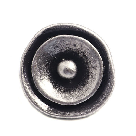 Zinc Based Alloy Sewing Shank Buttons Single Hole Flower Antique Silver Color Filled 17mm x 17mm, 5 PCs