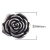 Imagen de Zamak Shank Botón Agujero Solo Flor Plata Antigua lleno 20mm x 19mm, 5 Unidades