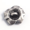 Imagen de Zamak Shank Botón Agujero Solo Flor Plata Antigua lleno 20mm x 19mm, 5 Unidades