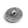 Picture of Zinc Based Alloy Sewing Shank Buttons Single Hole Round Antique Silver Color Filled Mermaid Carved 19mm Dia., 5 PCs