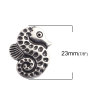 Picture of Zinc Based Alloy Sewing Shank Buttons Single Hole Seahorse Animal Antique Silver Color Filled 23mm x 18mm, 5 PCs