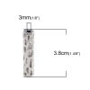 Imagen de Zamak Cuentas Cilíndrico Plata Antigua lleno 38mm x 8mm, Agujero: Aprox 3mm, 3 Unidades