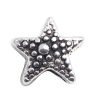 Imagen de Zamak Joyería del océano Cuentas Estrella de mar Plata Antigua 11mm x 10mm, Agujero: Aprox 4.3mm, 30 Unidades
