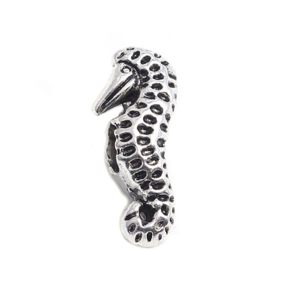 亜鉛合金 メタル 金属 海ジュエリー スペーサー ビーズ 海亀 銀古美 18mm x 16mm、 穴：約 1.8mm、 30 個 の画像