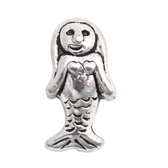亜鉛合金 メタル 金属 海ジュエリー スペーサー ビーズ 海亀 銀古美 18mm x 16mm、 穴：約 1.8mm、 30 個 の画像
