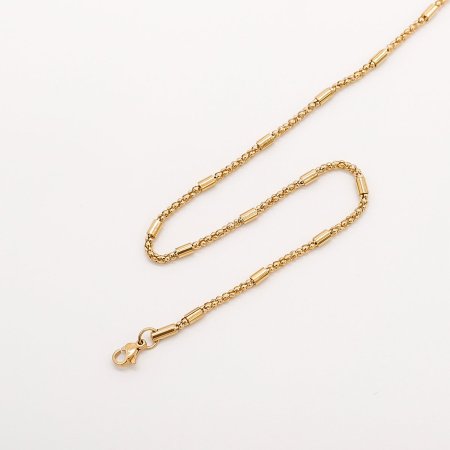 316 Stainless Steel Popcorn Chain Necklace Cylinder Gold Plated 50cm(19 5/8") long, 10 PCs