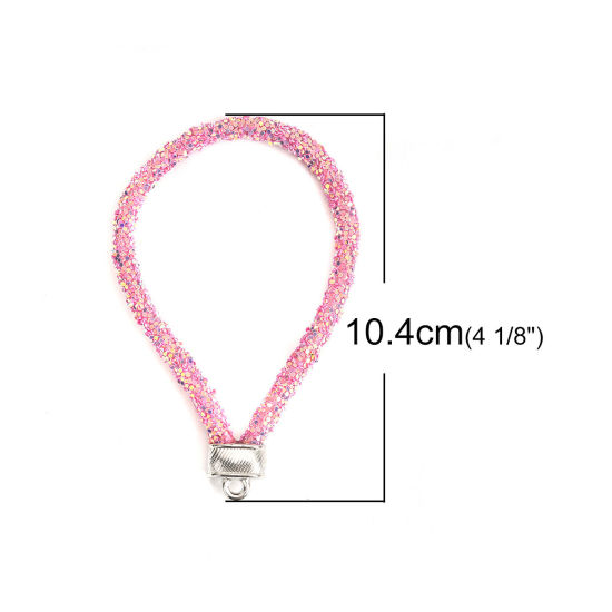 Picture of Keychain & Keyring Pink Sequins 10.4cm x 4.9cm, 10 PCs