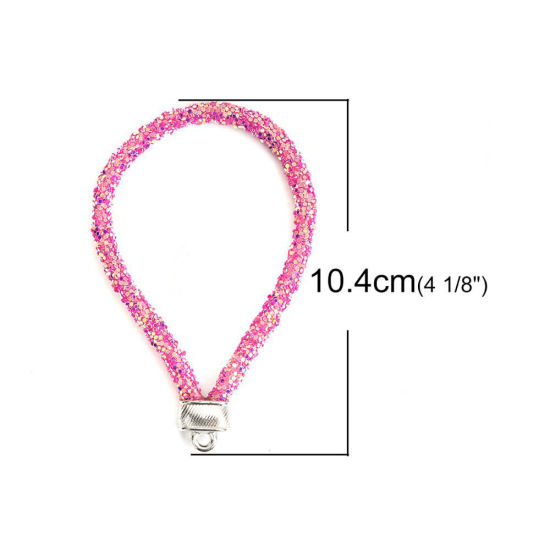 Picture of Keychain & Keyring Pink Sequins 10.4cm x 4.9cm, 10 PCs