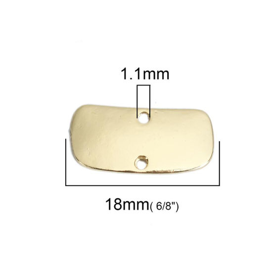 Picture of Zinc Based Alloy Connectors Charms Pendants 18K Gold Color Rectangle 18mm x 9mm, 10 PCs