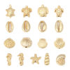 Picture of Zinc Based Alloy Ocean Jewelry Beads Conch/ Sea Snail Matt Real Gold Plated 11mm x 9mm, Hole: Approx 1.8mm, 10 PCs